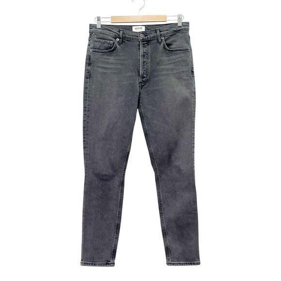 AGOLDE Nico High Rise Cropped Slim Jeans Gray Ceremony Wash Button Fly Size 29 - Picture 2 of 12